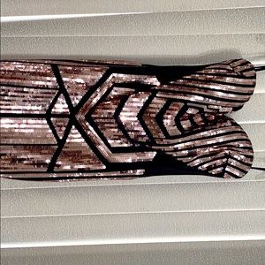 Black and rose gold Bebe dress